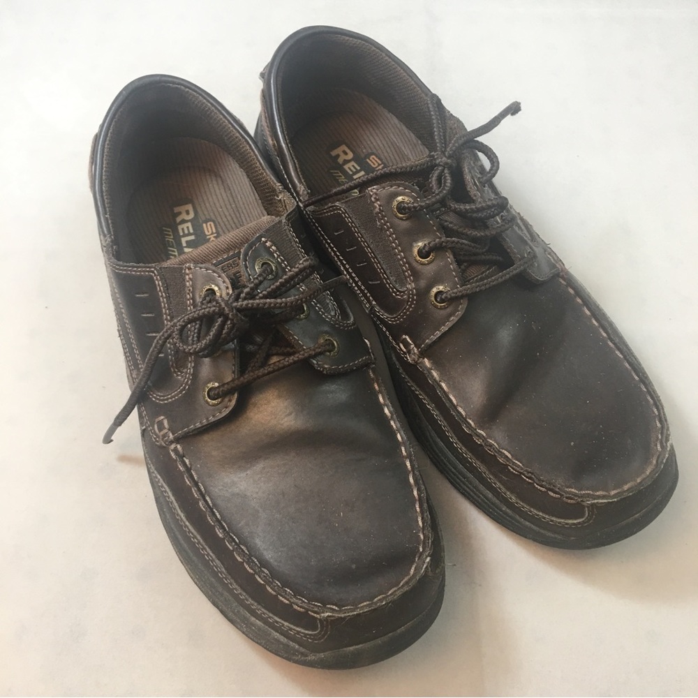 Skechers Mens Relaxed Fit Expected Gembel Loafers Size 11 Brown Leather 64114